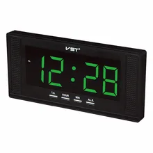 Big screen digital led alarm clock with EU plug big numbers display electronic led wall clock Living room decorated clock wall