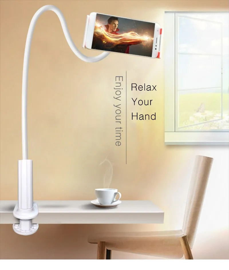 

SZYSGSD 360 Degree Flexible long Arm Universal Mobile Phone Holder Stand Lazy Bracket with Clamping Base for iphone samsung