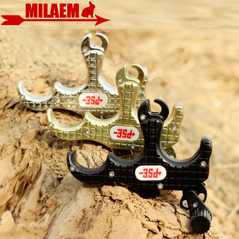 1pc Archery Compound Bow Release Tigger Automatic Release Aid 3 Finger Grip Thumb Caliper