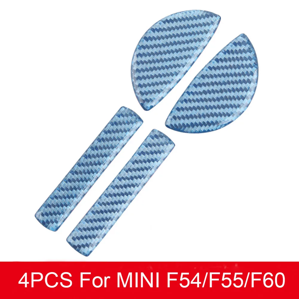 Автомобиль кристалл эпоксидная внутренняя Передняя Задняя карбоновая дверная ручка Наклейка для MINI COOPER One S F54 F55 F60 R60 аксессуары - Название цвета: Blue For F54 F55 F60