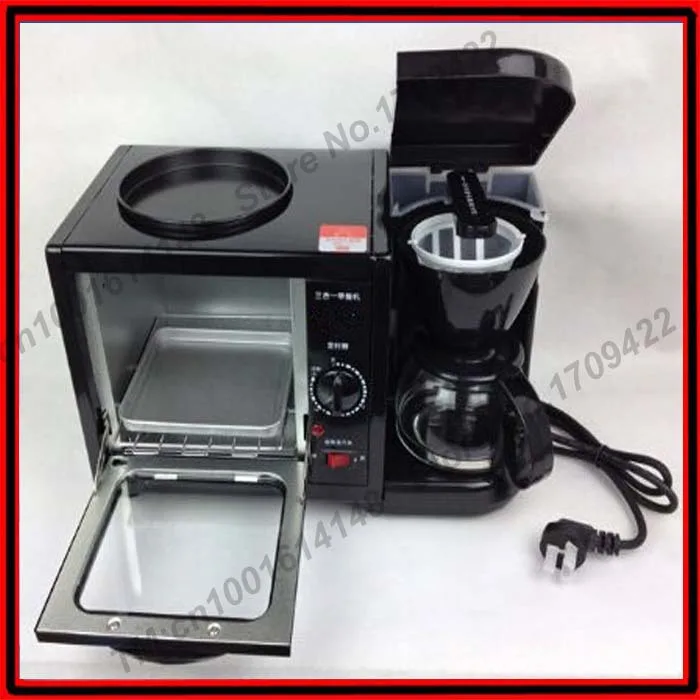 Máquina de desayuno 3 en 1, cafetera, sartén y horno tostador|maker  coffee|pan panoven oven - AliExpress