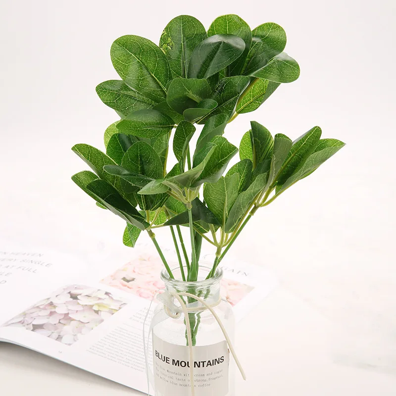 

Artificial Leaves 9 Heads Bouquet Tree Branches Silk Home Decoration DIY Flower Arrangment Plant Faux Foliage Sztuczne Kwiaty