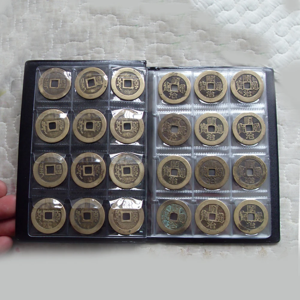 120 Pockets 10 Pages Coin Storage Album Vintage Storage Book for Coins Collection Coin Holder Album for Coins Coinage