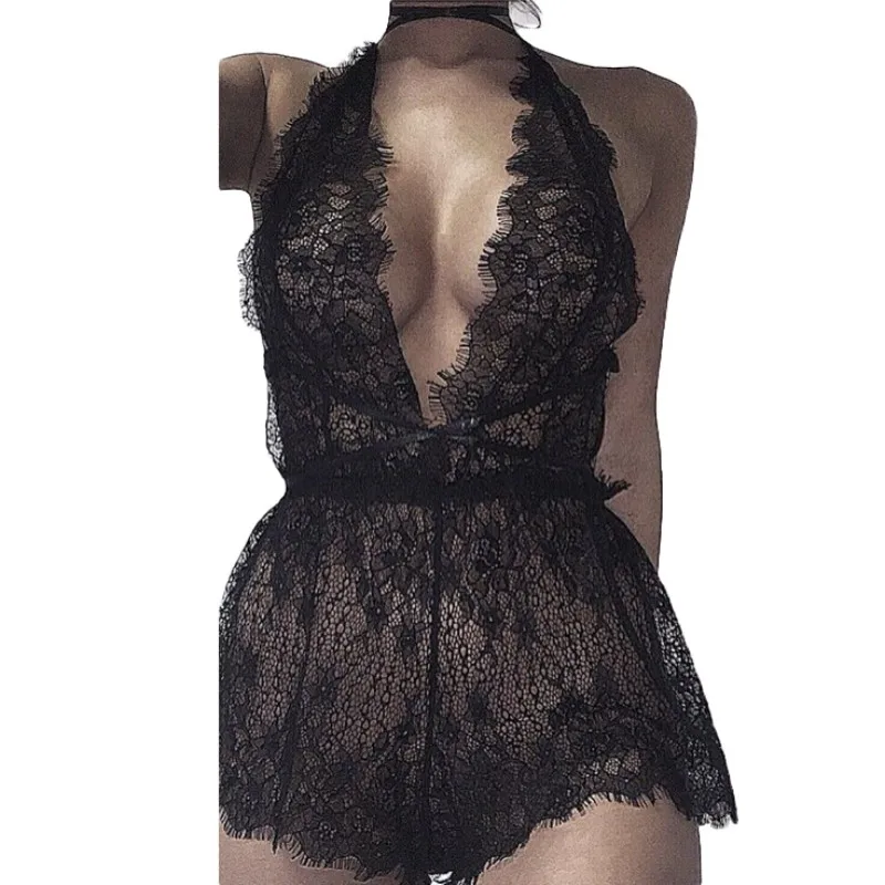 

Women Sexy Nightgowns Underwear Spaghetti Strap Lace Night Dress V-Neck Casual Home Dress Night Thin Sleepwear