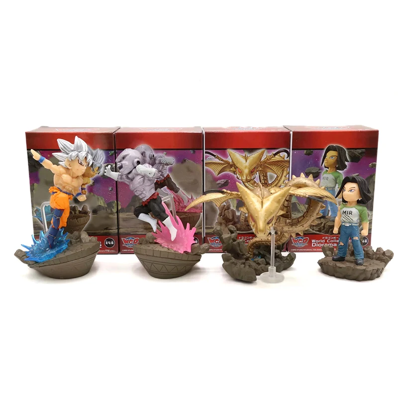 

9-10cm 4pcs/set Dragon Ball Z World Goku Ultra Instinct Figures Super Shenron Figurines Jiren Android 17 Figuarts PVC Model Toys