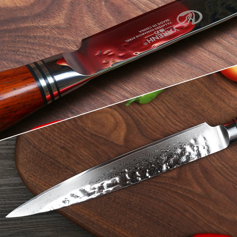 YARENH cleaver knife Japanses VG10 chef knife damascus steel best kitchen knife with dalbergia wooden handle Sashimi knife
