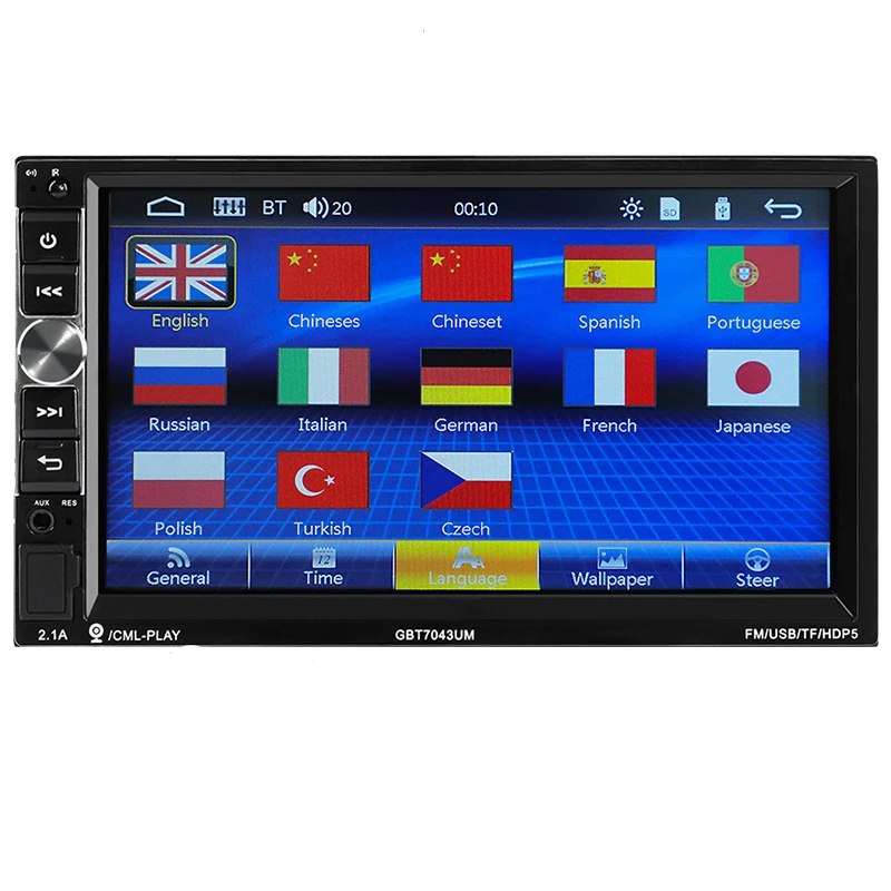 Зеркало Ссылка автомобиля радио с Bluetooth 7 &quot1024*600 двойной Дин Mp5 плеер стерео FM