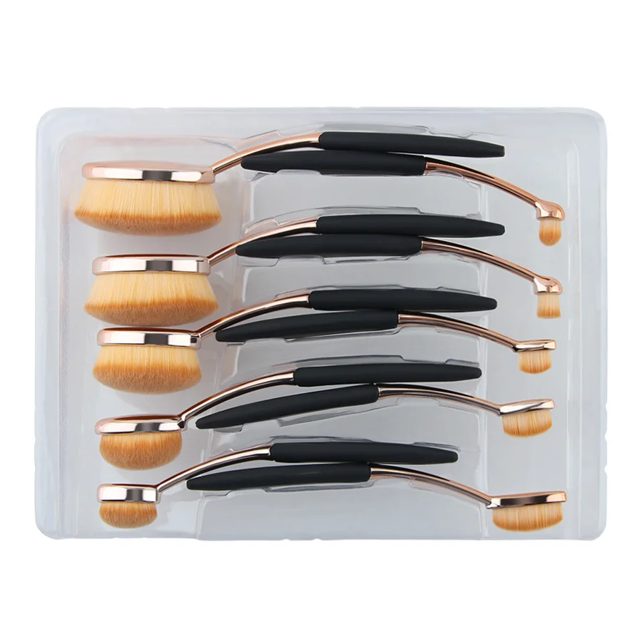 SALE Professional 10 pcs Rose Gold Oval Makeup Brushes Extremely Soft