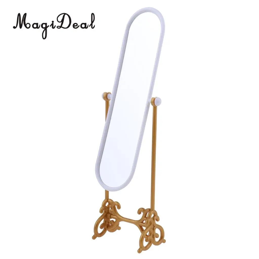 1/6 Scale Dollhouse Miniature Mini Dolls Fitting Room Dressing Mirror Model Play Set for Dolls Accessories Furniture Decoration