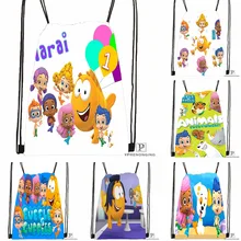 Пользовательские Пузырьковые Гуппи#2 походная сумка на шнурке милый рюкзак для детей(черная спинка) 31x40 см#180531-02-43