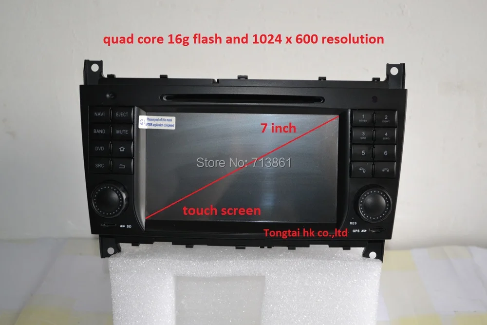 Perfect 7" Android 7.1 for mercedes w203,clk w209 2din car dvd,gps navigation 3G,Wifi,radio,bluetooth,Steering wheel Canbus Free 8g map 4