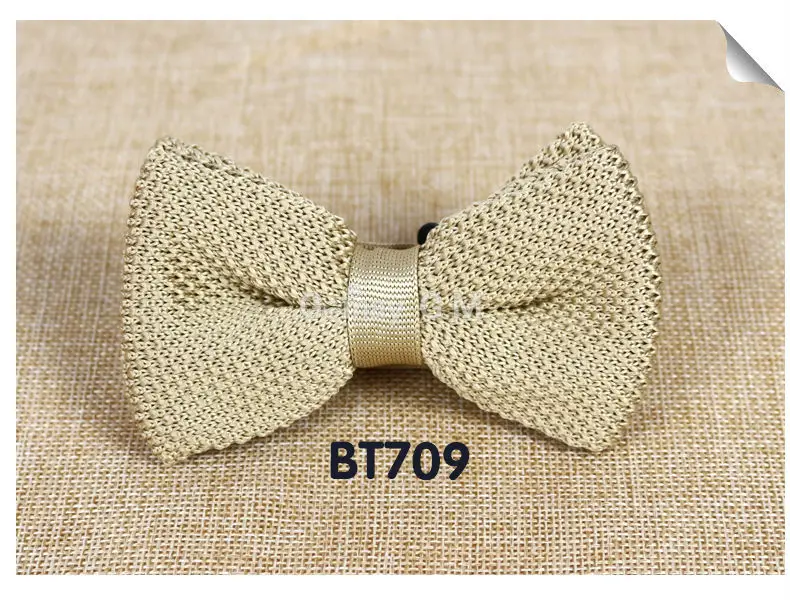 New Men Solid Knitted Bowtie Bow Tie for Mens Pre-Tied Adjustable Knit Bowtie 20 colors Free shipping