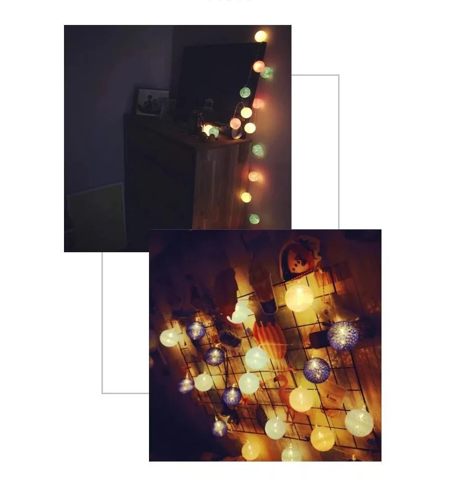 20 светодиодов ватные шаровые гирлянды AC& Волшебные лампочки на ...