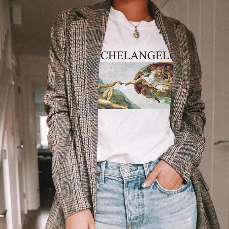 

WVIOCE New Summer Harajuku T Shirt for Women Funny Casual Short Sleeve Tops Tee Femme T Shirt Plus Size Woman Clothing
