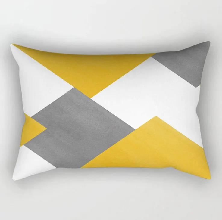 Желтый серый мраморный геометрический чехол для подушки домашний декор бархатное покрытие для подушки 30x50 см декоративный шеврон чехол для подушки Pillowsham - Цвет: Y