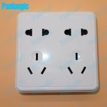 Montaje En superficie Blanco Puro 86 Tipo Panel de Enchufes de Pared 10-Pins salida 10A Eléctrico Enchufes Eléctricos Enchufes 2 Agujeros Y 3 agujeros