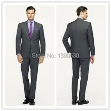 Шерсть, ручная работа, темно-серая полоска, 2 предмета(куртка+ штаны), две пуговицы, лацкан с тупым углом, Офисная форма, дизайн