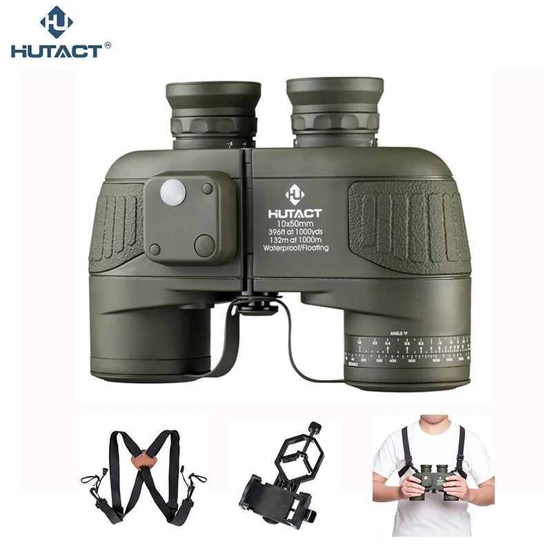 

HUTACT 10x50 Binoculars For Hunting Telescope Waterproof Handheld Binocular Outdoor Marine BAK4 Nitrogen Filled Porro Optical