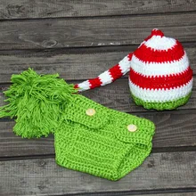 Детский длинный хвост в полоску, эльф Пикси, шляпа с пеленками, комплект для младенцев, вязание крючком, фотография, реквизит. Размер: 0-1 м, 3-4 м