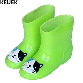

New Spring/Autumn Children Rainboots Boys Girls Baby Rubber Shoes PVC Anti-Slippery Waterproof Shoes Kids Boots 018