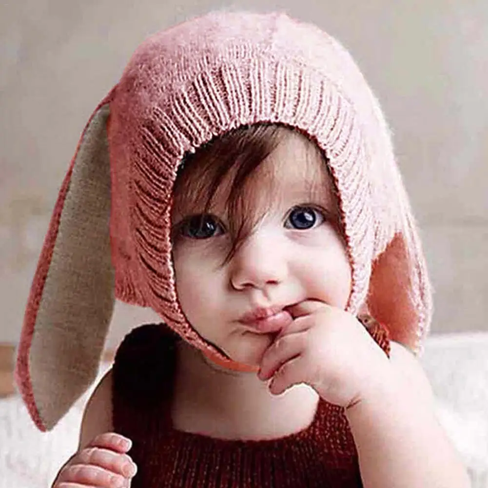 

Children's Hat Innovative Animal Shape Wool Hat Rabbit Ears Knitted Hat Baby Autumn And Winter Hat