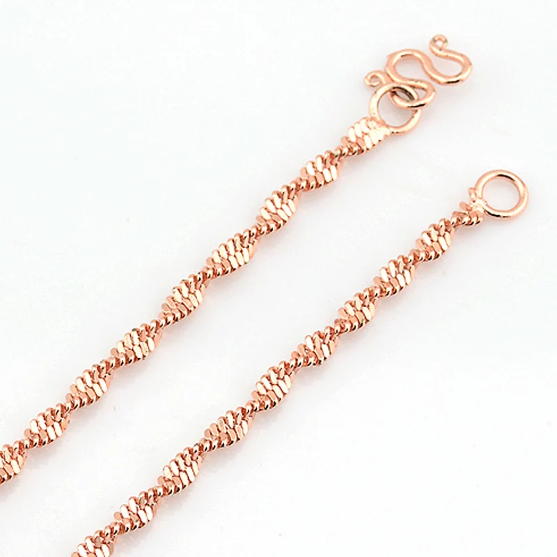 Мужские Женские 3 мм волна ожерелье звено цепи золотого цвета ювелирные изделия для кулон 45 см 60 см