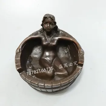 

Copper ashtray ashtray creative personality retro bathing beauty Home Furnishing bar decoration