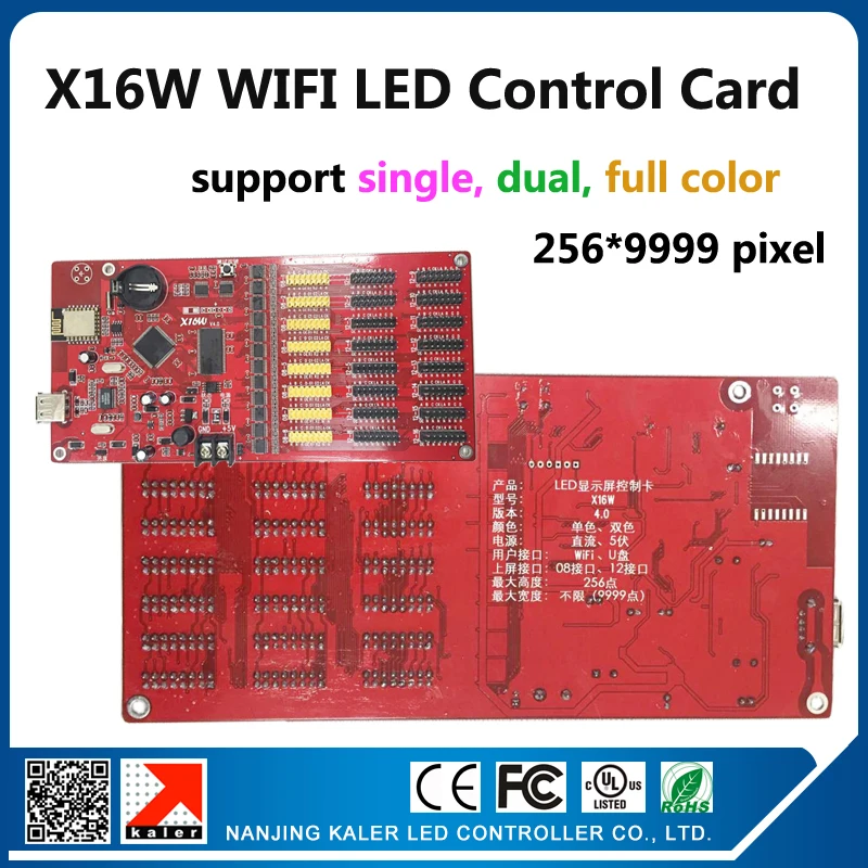 

X16W wireless led display controller support single color dual color full color moving led sign indoor outdoor led display board