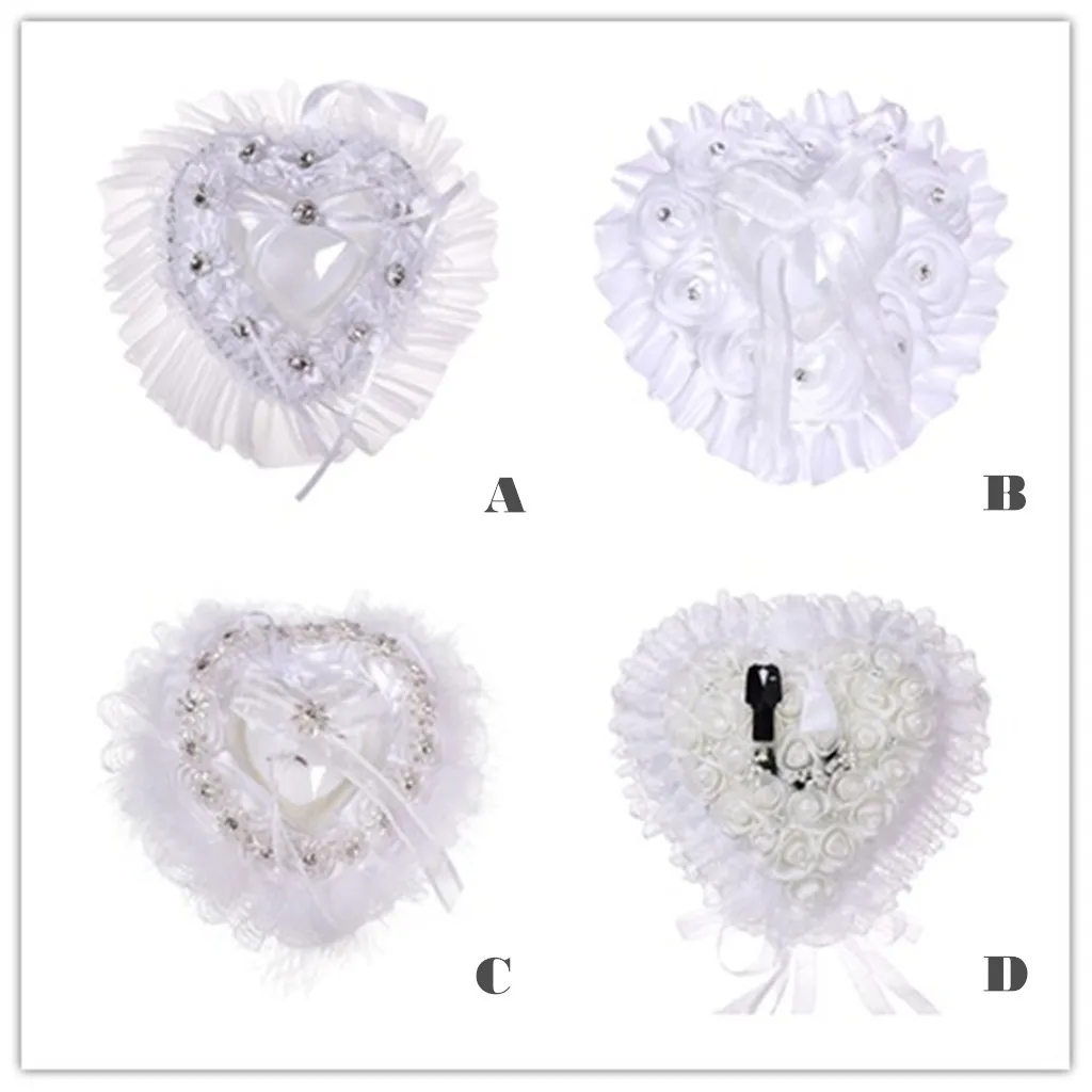 

Wedding Ceremony Ring Bearer Pillow Cushion With Pearl Beaded Lace Silk coussin decoratif kussenhoes decoration maison decorativ