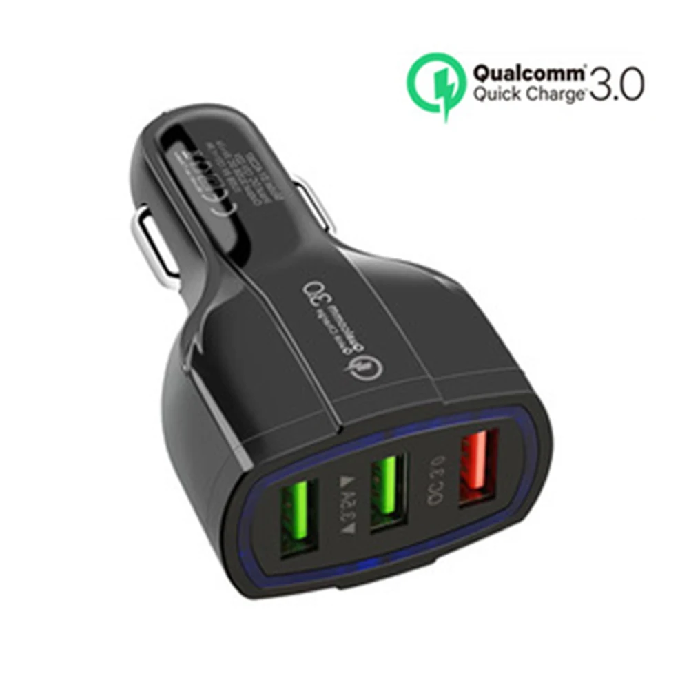 

Car Charger Smart Fast Charging 3USB Car Charger QC3.0 Mobile Phone Quick Charger USB Fast Car Multi-function Car Charger