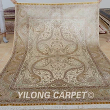 Yilong 6'x9' Vantage бежевый Традиционный Ковер для спальни ручной работы qom персидский шелковый ковер(0277