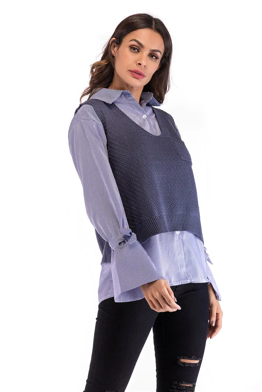 Gladiolus 2018 Fashion Knitwear Autumn Winter Sweater Women Sleeveless V-Neck Loose Knitted Waistcoat Women Vest Short Sweaters (27)