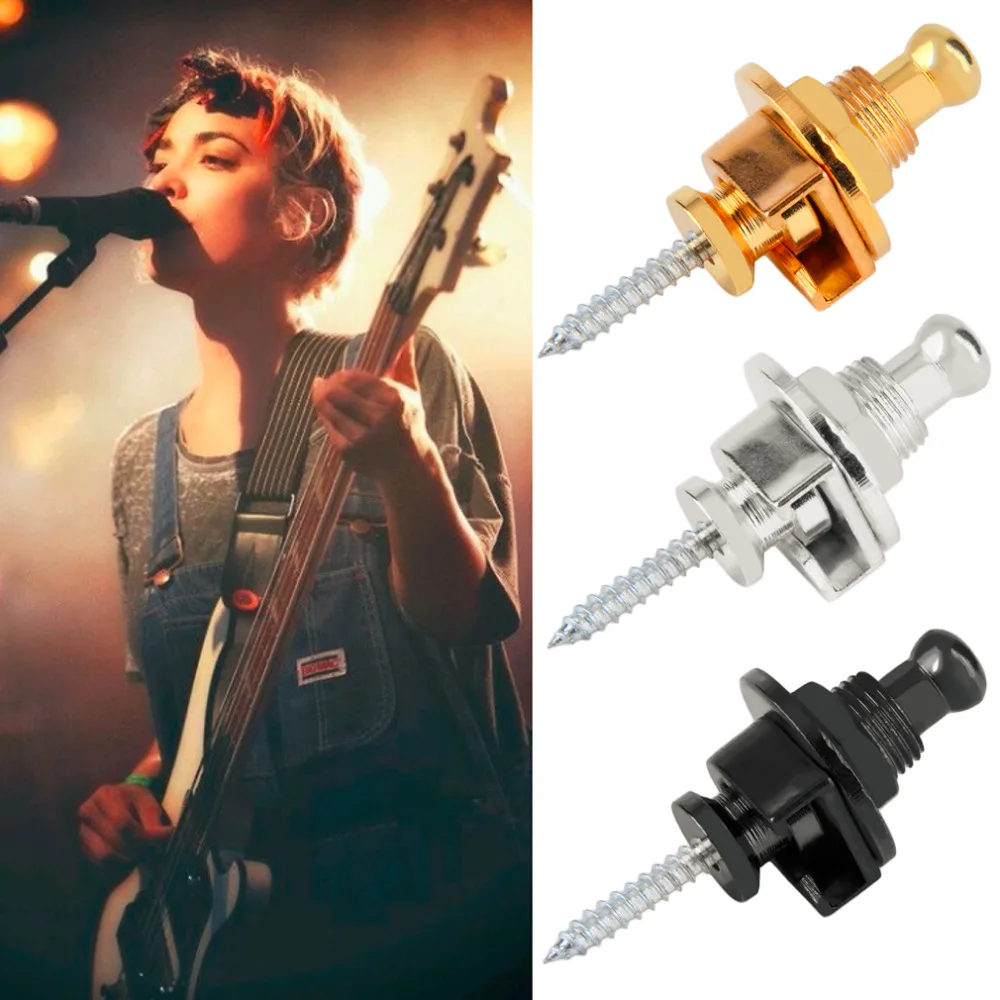 

1pc Round Head Strap Lock Pins Screw for Electric Acoustic Bass Guitar