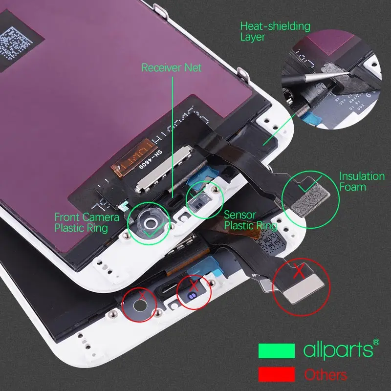 AAA OEM Дисплей для iPhone 7 LCD iPhone 7 Plus в сборе с тачскрином на рамке черный белый