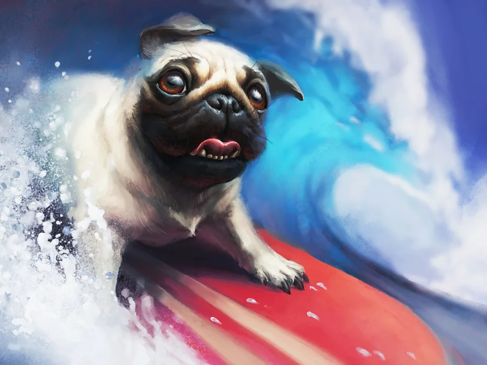 pug-painting-artwork-dogs-animal-6855 - 