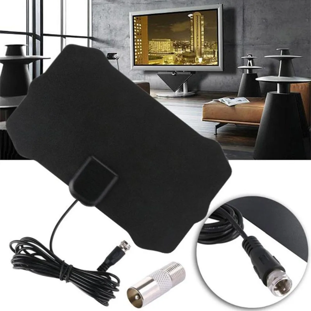 SOONHUA Slim 1080 P 20 dBi с высоким коэффициентом усиления HDTV цифровой ТВ антенна 50 км Диапазон Внутренняя антенна HD плоская антенна Wtih 3,7 м коаксиальный кабель