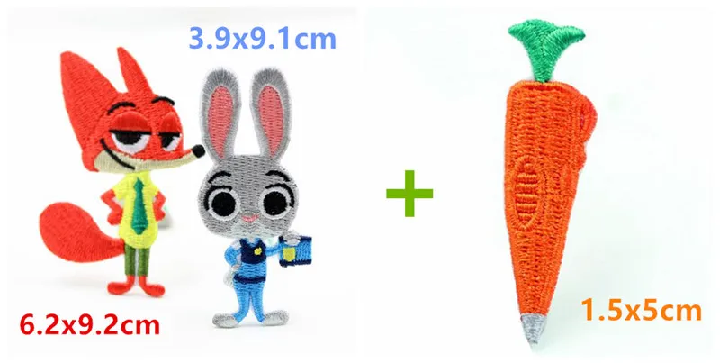 Zootopia Nick and Judy Cartoon stickers Iron on Cloth Patches - Big