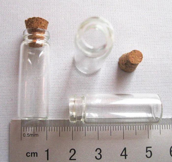 Free Shipping 50 lot 2 5ml Tiny Small Clear Cork Glass Bottles Vials 5 0ml For 4