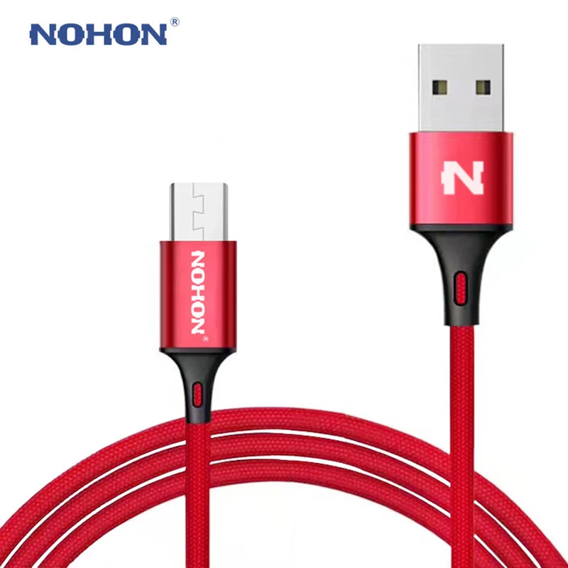 NOHON Mirco USB нейлоновый кабель для samsung Xiaomi LG Quick Charge Mirco USB кабели Android провод для зарядки мобильного телефона шнур для передачи данных 1 м