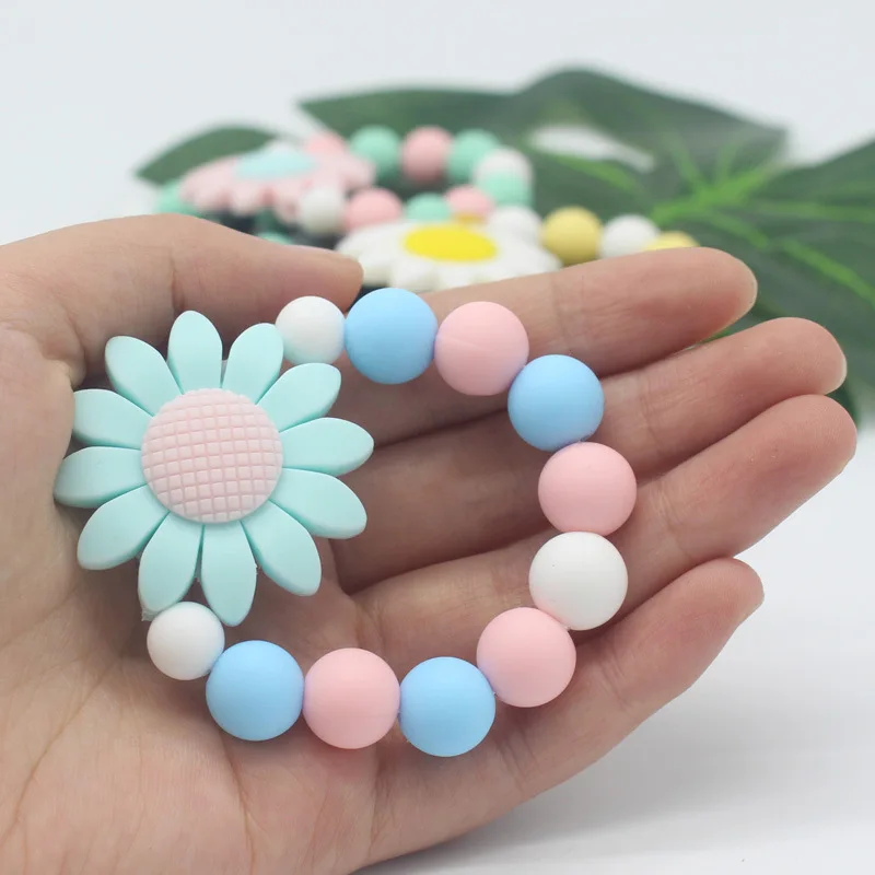 

Flower Baby Teething Nurse Bracelet Food Grade Silicone Gift Teethers Toy Bpa Free