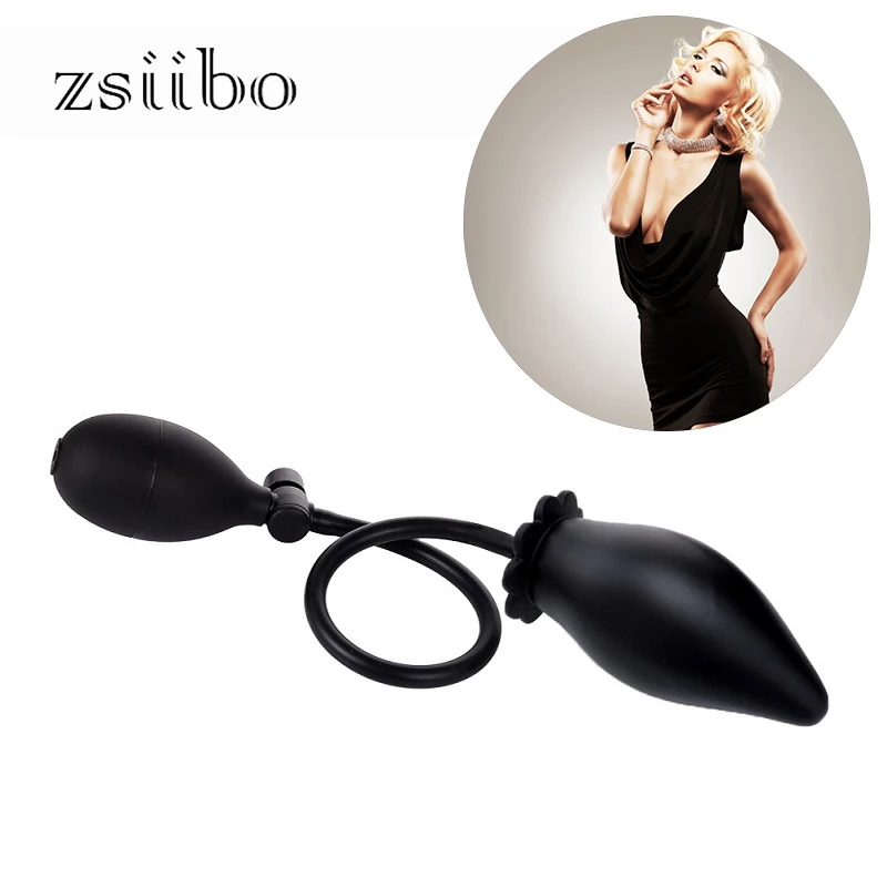 silicone Inflatable Anal Plug Expandable Butt Plug air-filled Inflatable Flexible Stimulators Sex Toys For Women Men Gay QQGS04