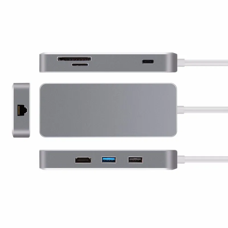

USB Hub 3.0 HDMI Type C RJ45 USB Ethernet Multiport Card Reader SD TF HDMI etc 7 In 1 Hub For Macbook USB Hub Adapter