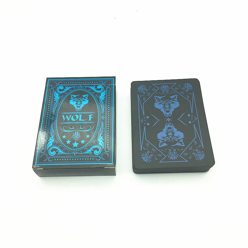 Черные Водонепроницаемые пластиковые ПВХ игровые комплекты карт Wolf Classic Magic Tricks