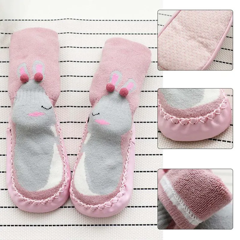 Fall Winter Thick Warm Baby Floor Sock Toddler Indoor Walker Shoes Infant Anti-slip Cotton Hosiery Socks For Children