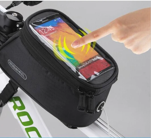 ROSWHEEL 4," /4,8"/5," велосипедная Рама для велосипедных велосипедов, водонепроницаемые сенсорные панели, мобильный телефон, сумка - Цвет: Black S