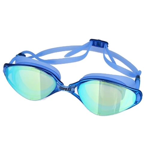 

2018 new Copozz Plating Mirrored Swimming Waterproof Glasses for Adults Sport anti uv fog Protection Swim Goggles Blue