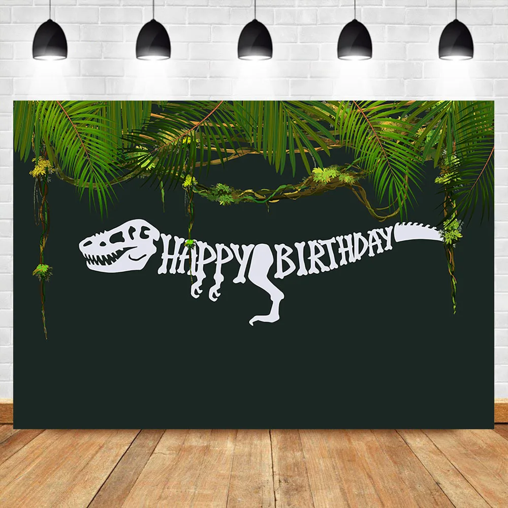 

NeoBack Dinosaur Happy Birthday Theme Photo Background Decorations T-Rex Raptor Design Banners Photography Backdrop
