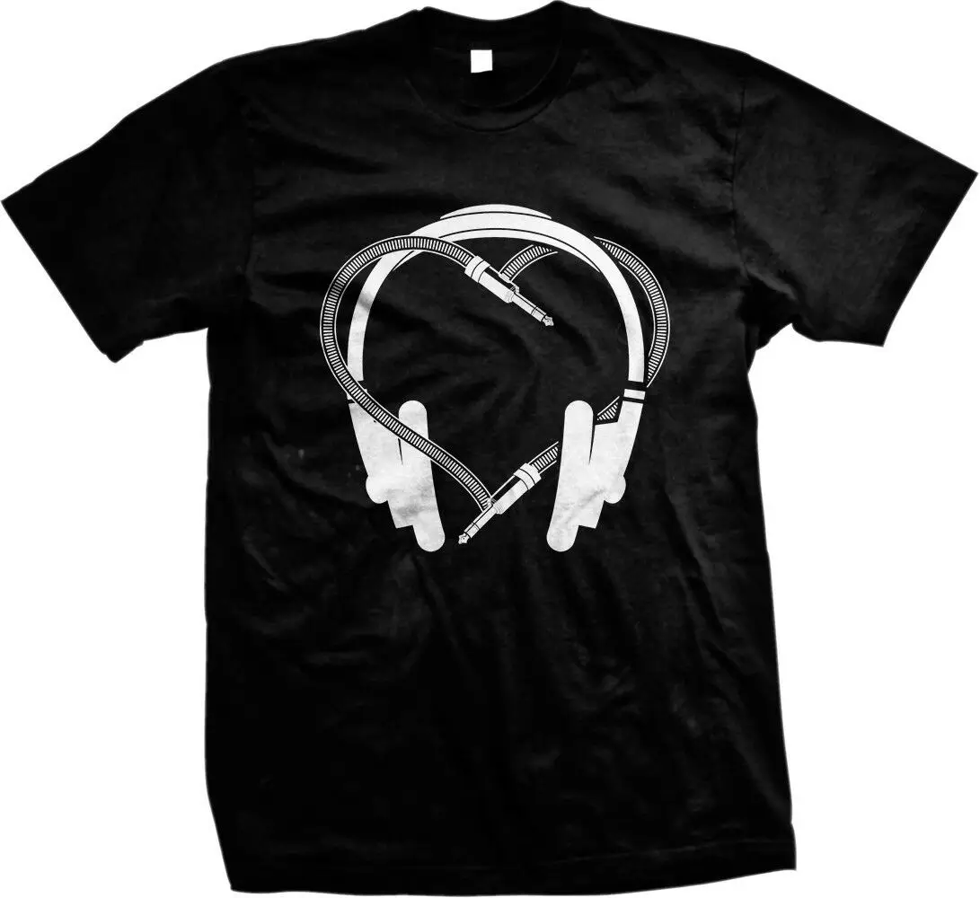 Наушники Heart Plug-I Love Music Logo Sayings State men ts-Мужская футболка | Мужская одежда