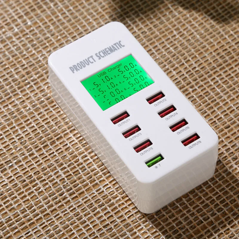 Kopen 8 poorten Snelle Smart Charger QC3.0 Adapter USB Charger Desktop Laders Mobiele Telefoon Reislader QC2.0 Opladen US UK EU plug