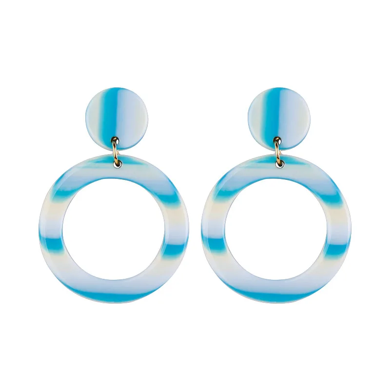 YUQINQIN Classic Drop Earrings for Women Acrylic Earrings Female Round Geometric Dangling Fashion Elegant Resin Summer Earring (8)